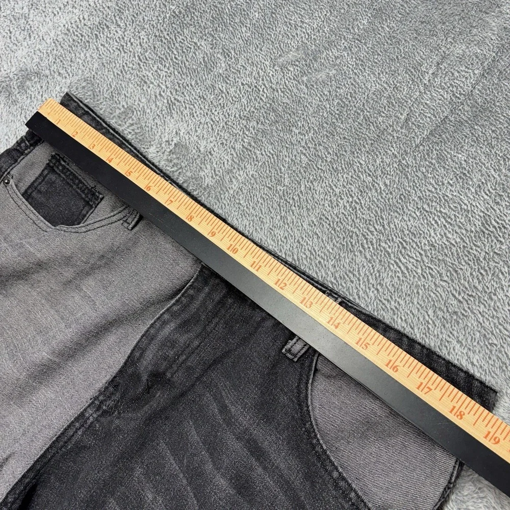 Patchwork Jeans Men's Size 34x26 Black Gray Colorblock Straight Denim‎ Pants